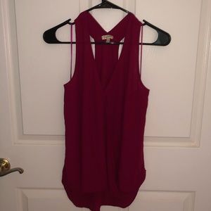 Magenta sleeveless blouse